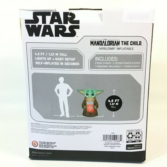 Star Wars Mandalorian The Child Christmas Light Up 4.5 ft Airblown Inflatable - Picture 6 of 8
